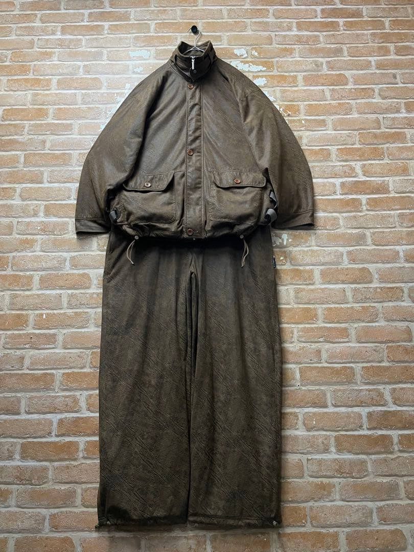 00s スウェードジャケット　セットアップ　スウェードパンツ　茶　y2k 古着