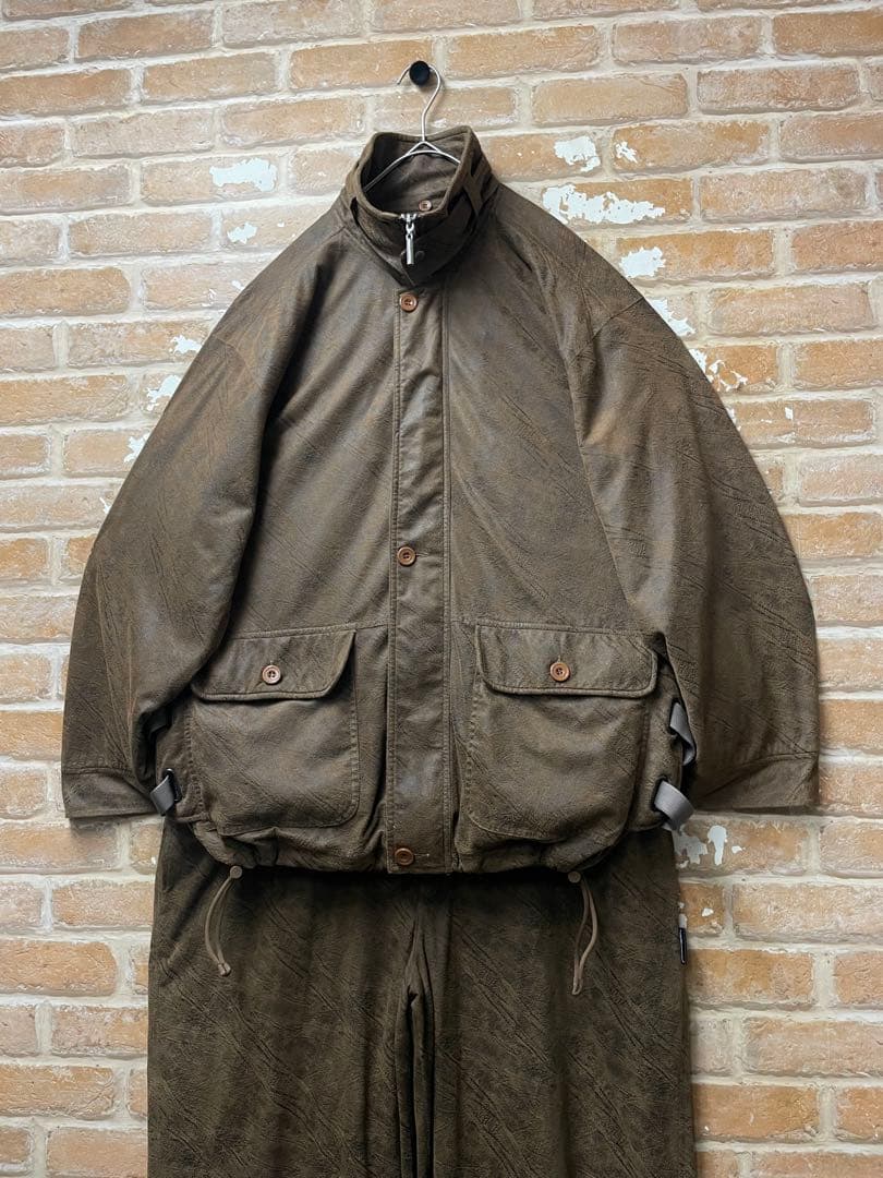 00s スウェードジャケット　セットアップ　スウェードパンツ　茶　y2k 古着