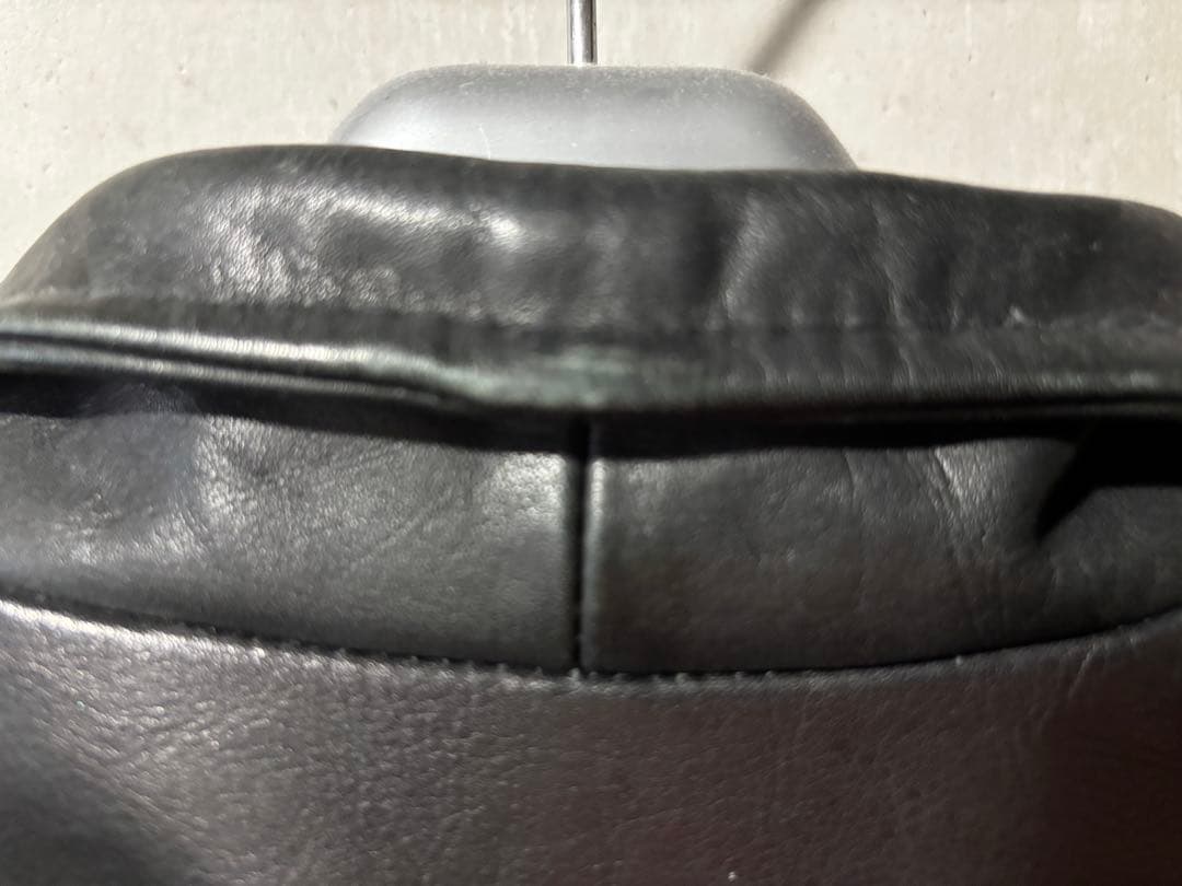 Schott ブラックレザー シングルライダースジャケット XL