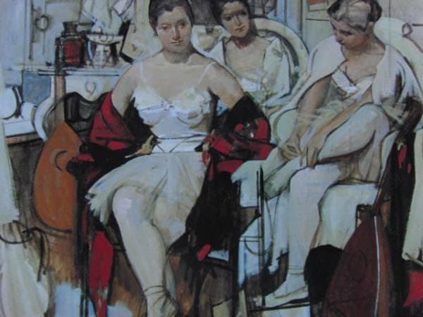 小磯良平、【踊り子】、希少な限定額装用画集画、新品高級額 額装付、状態良好