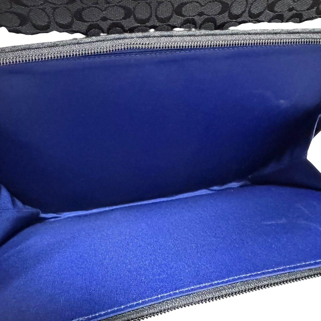 美品 COACH キャリーケース シグネチャー プレート チャーム付 黒