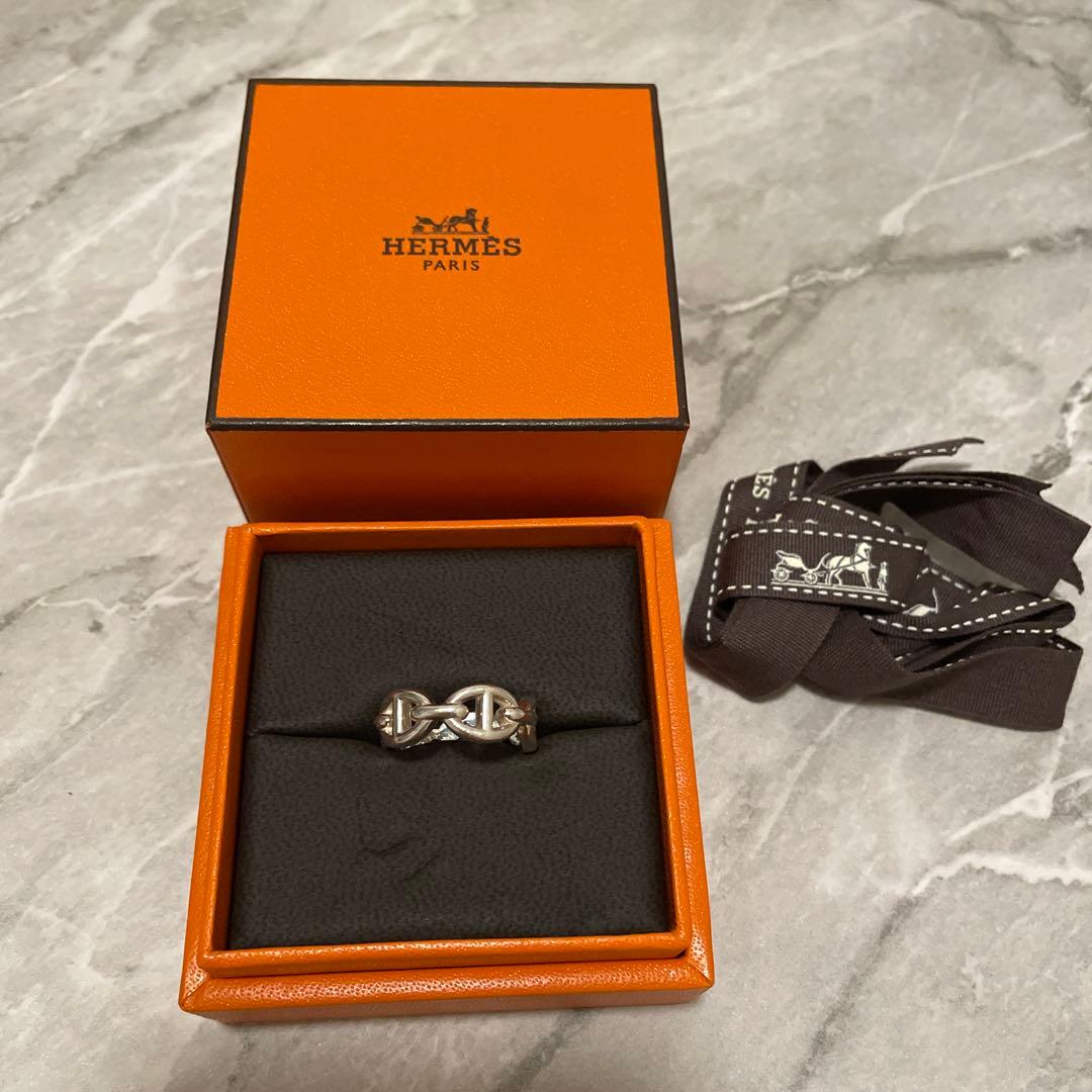 HERMES シルバー チェーンリング