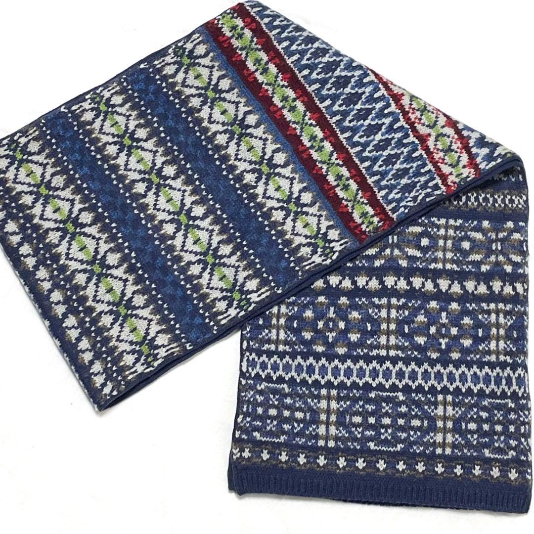 45R アルパカジャガードカウチンフェアアイル マフラー