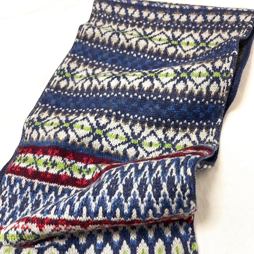 45R アルパカジャガードカウチンフェアアイル マフラー