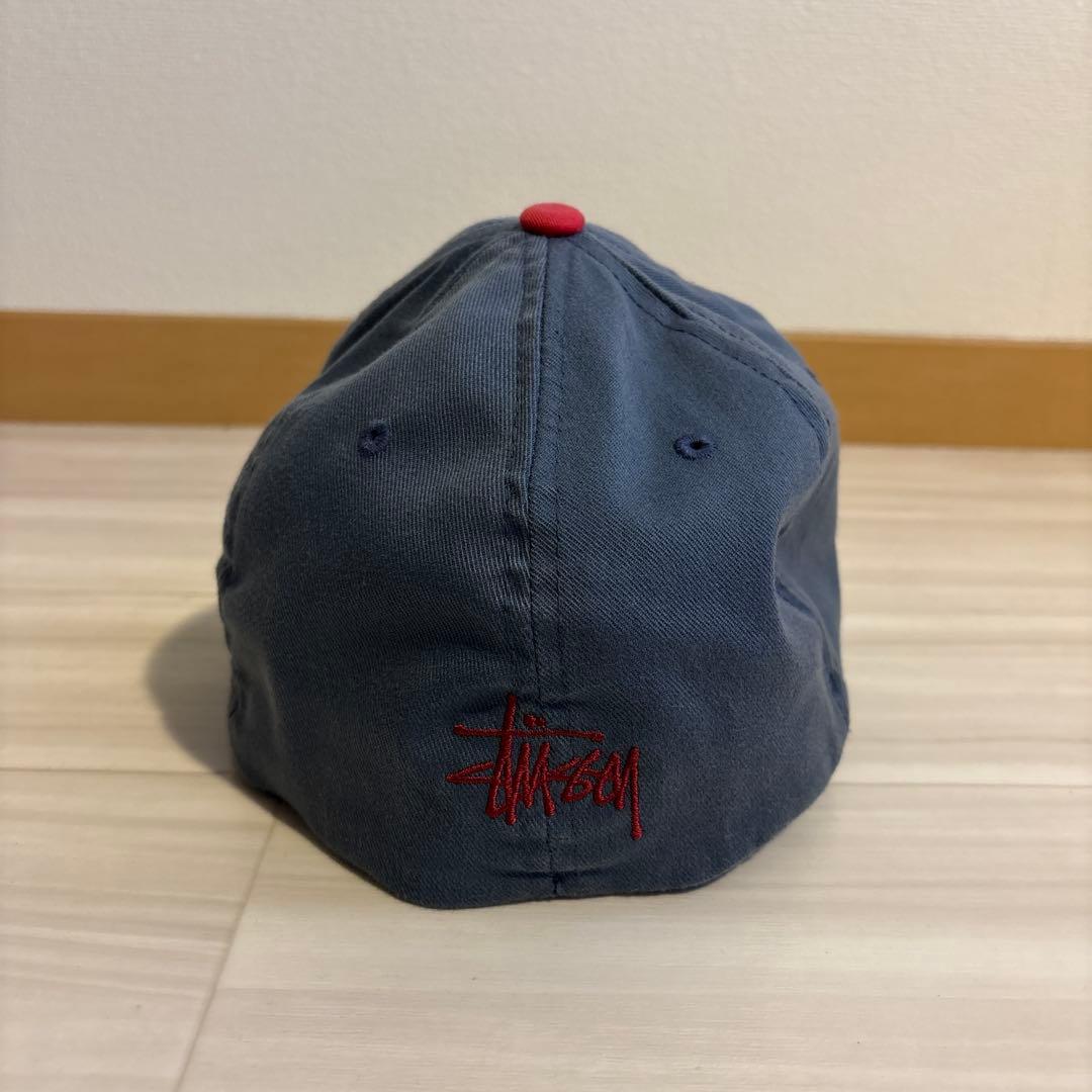 90s OLD STUSSY 激レアカラー ネイビーフェード 紺タグ キャップ