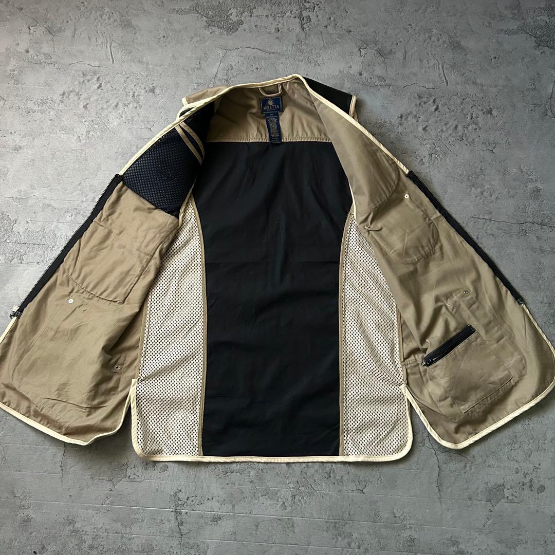 Beretta 本革 レザー XL メッシュバック ベスト ブラック ベージュ