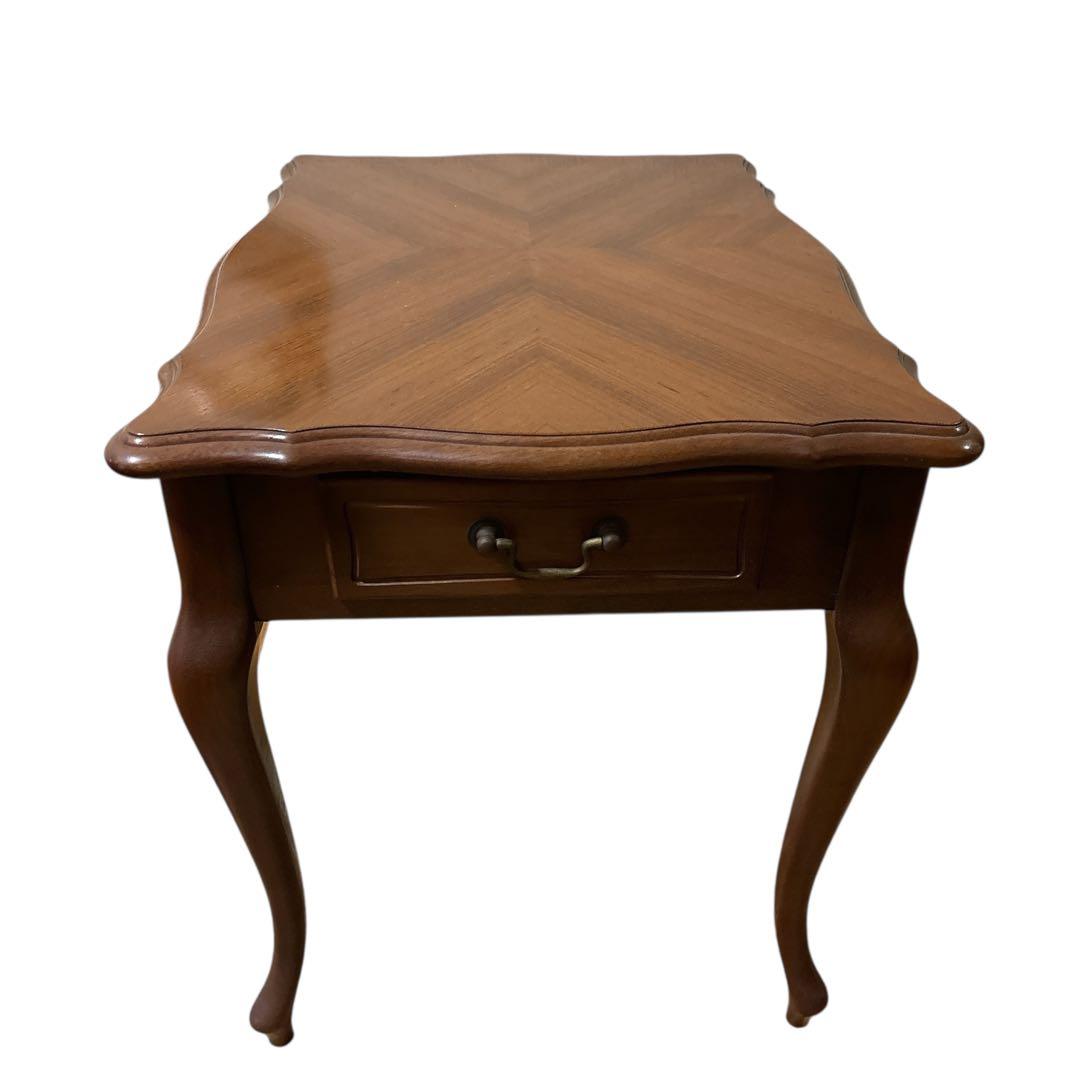 【美品】maruni サイドテーブル 引き出し付き 猫脚