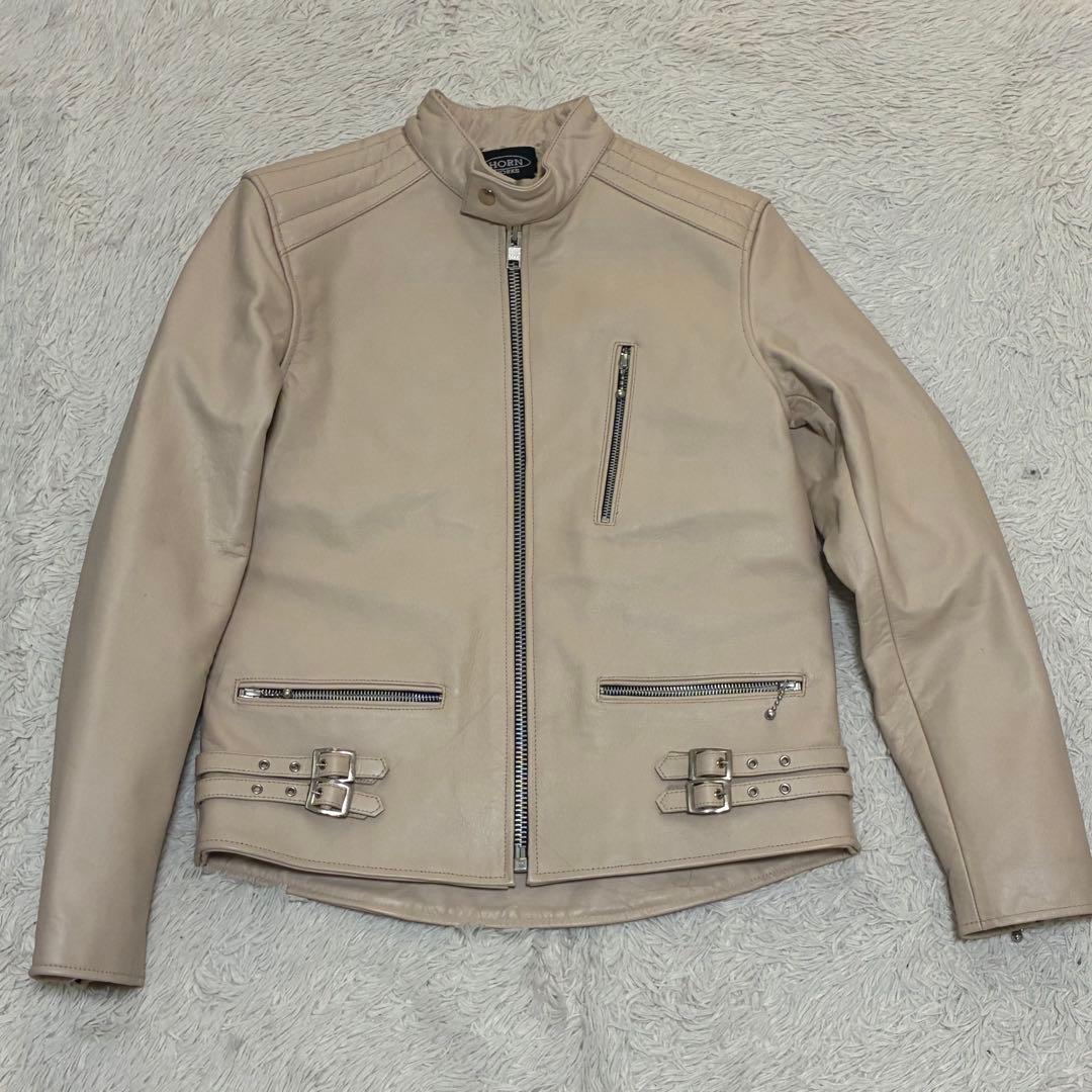 Horn Works 本革 UKシングルライダースジャケット バッファロー XL