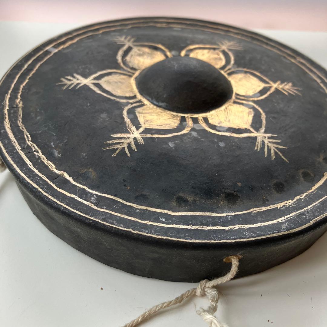金属製打楽器　中国　チベット　ゴング　ドラ　銅鑼　アンティーク