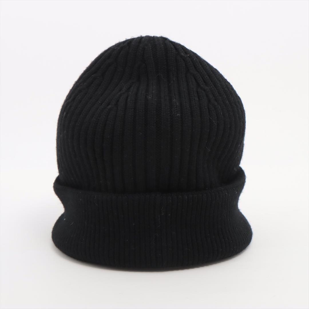 ロエベ ロゴ ニットキャップ ウール ブラック