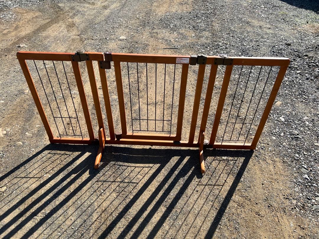 ペット用 木製おくだけドア付きゲート