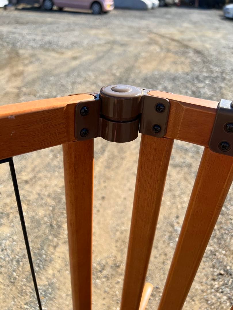 ペット用 木製おくだけドア付きゲート