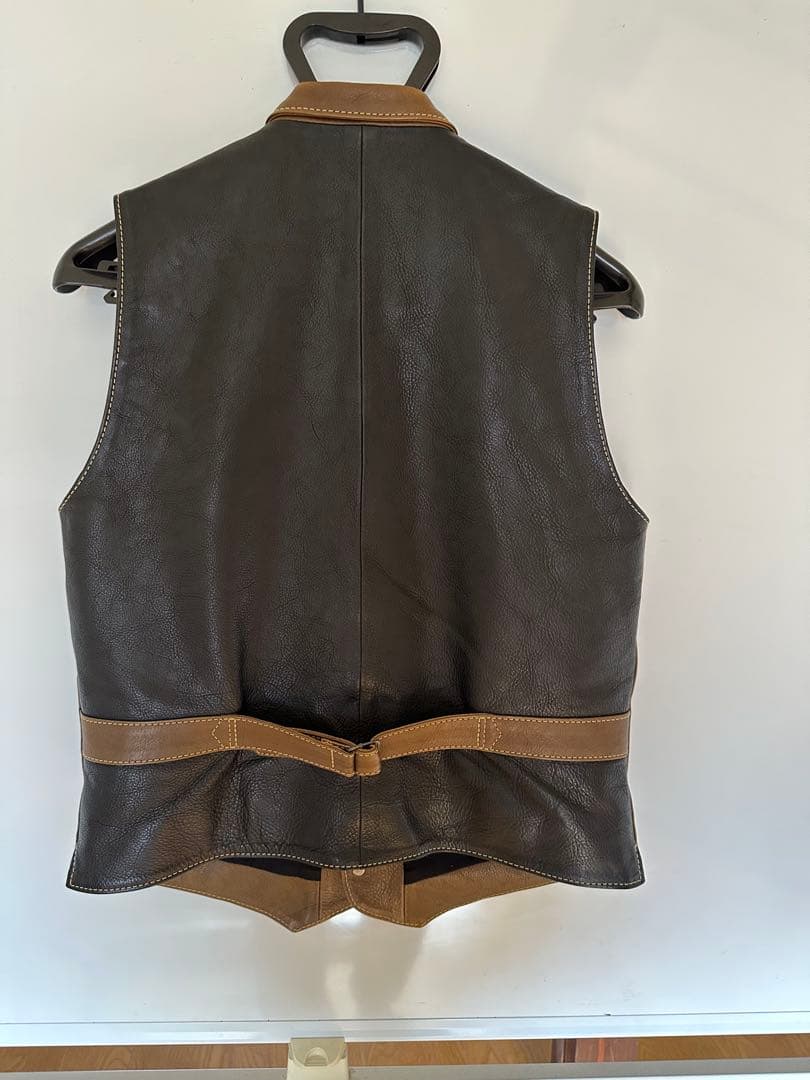 【年末年始限定値下げ】天神ワークス　レザーベストCV02 サイズ36(M相当)