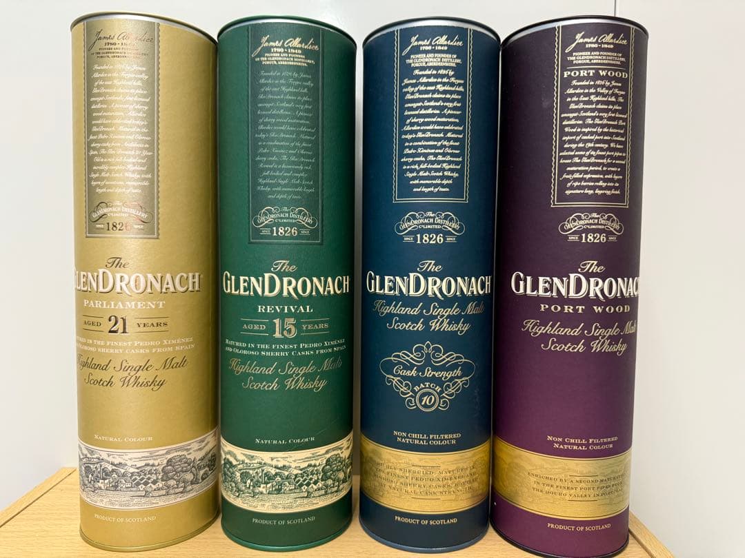 新品未開栓 希少品　グレンドロナック　4本セット　旧ボトル　21年　15年