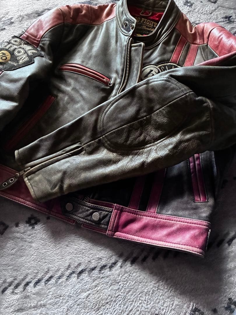 90sビンテージシングルライダースジャケット レザーバイカージャケット
