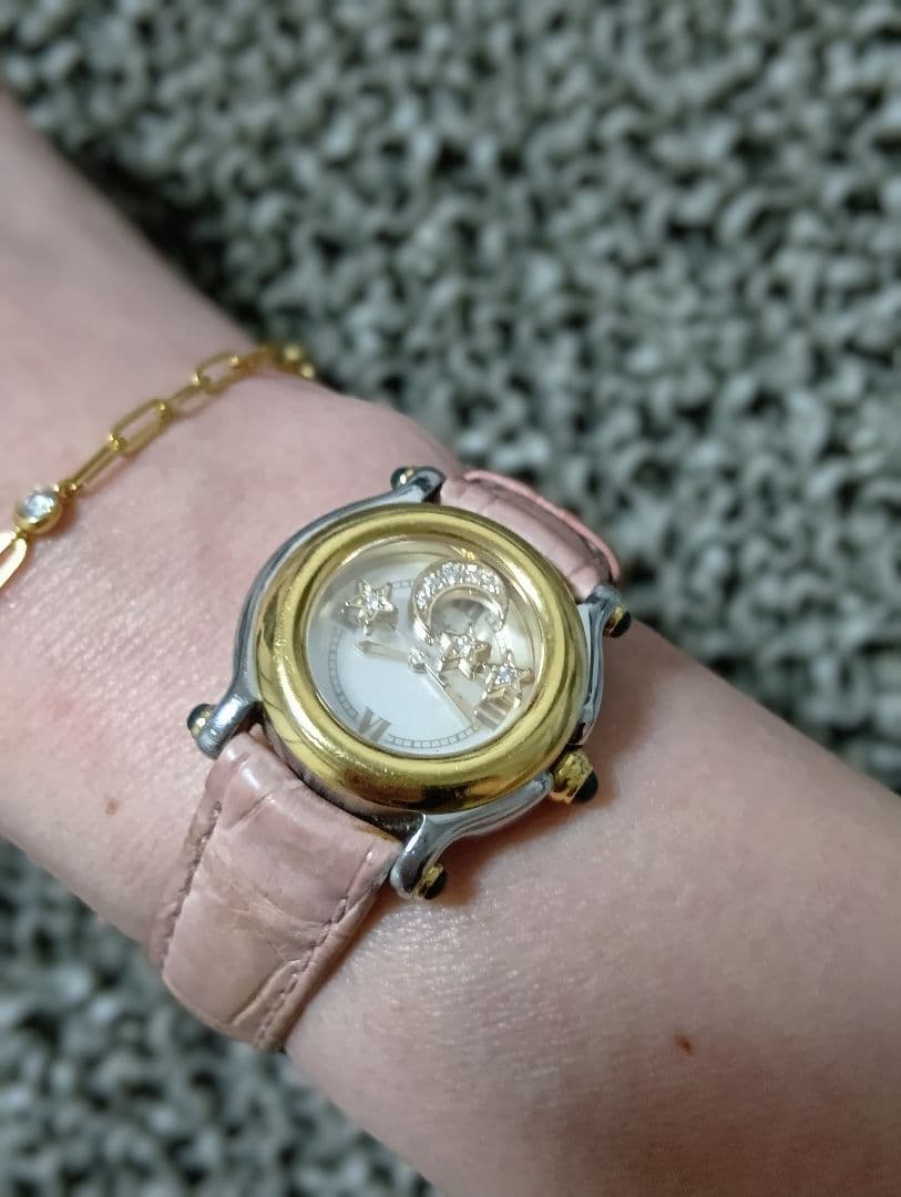 【限定品】★ Chopard 時計 シルバー×ゴールド ★替えベルト付【月と星】