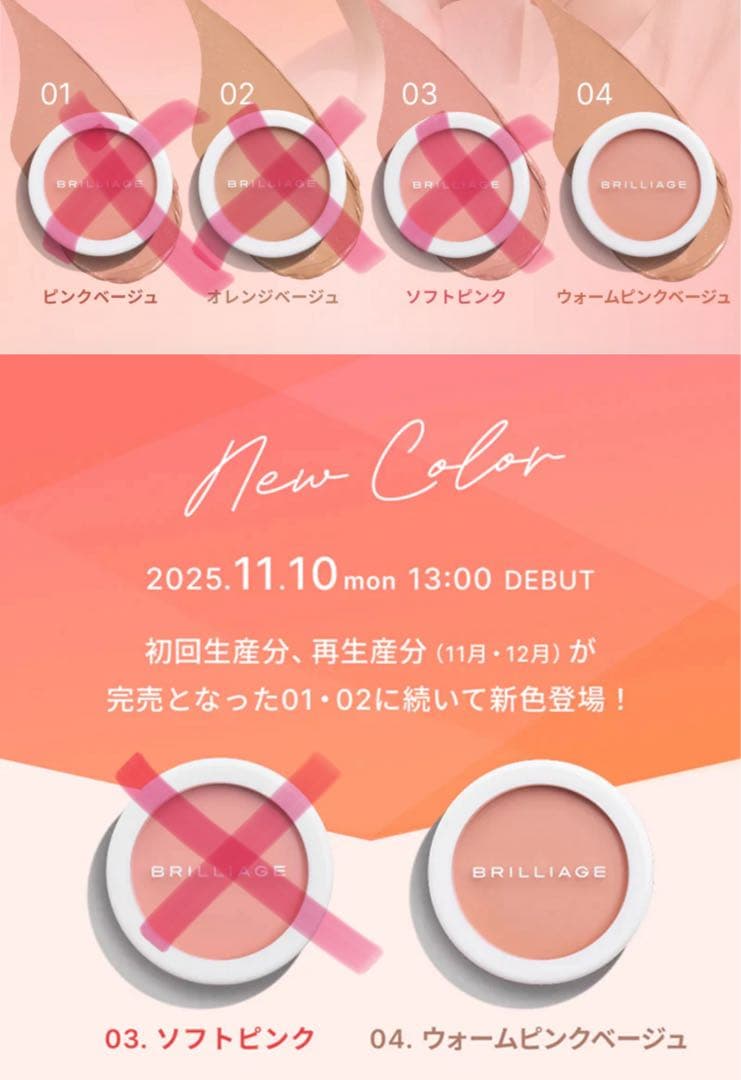 ブリリアージュ カムフラージュコンシーラーチーク#04 ブラシ付きセット