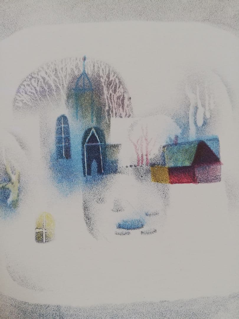 アート551　「ホワイト·ビレッジ」　チェコのリトグラフ(石版画)