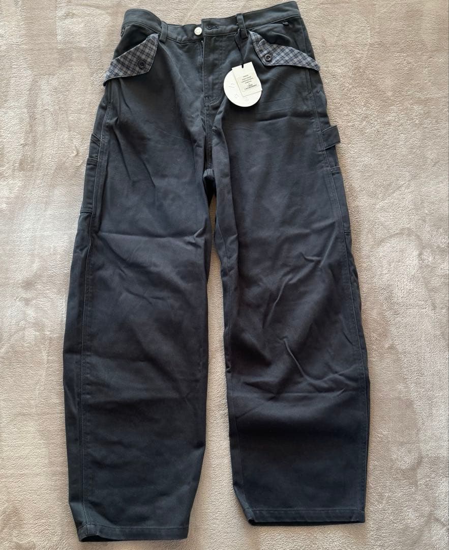 韓国 OHESHIO CHECK POCKET CARPENTER PANTS