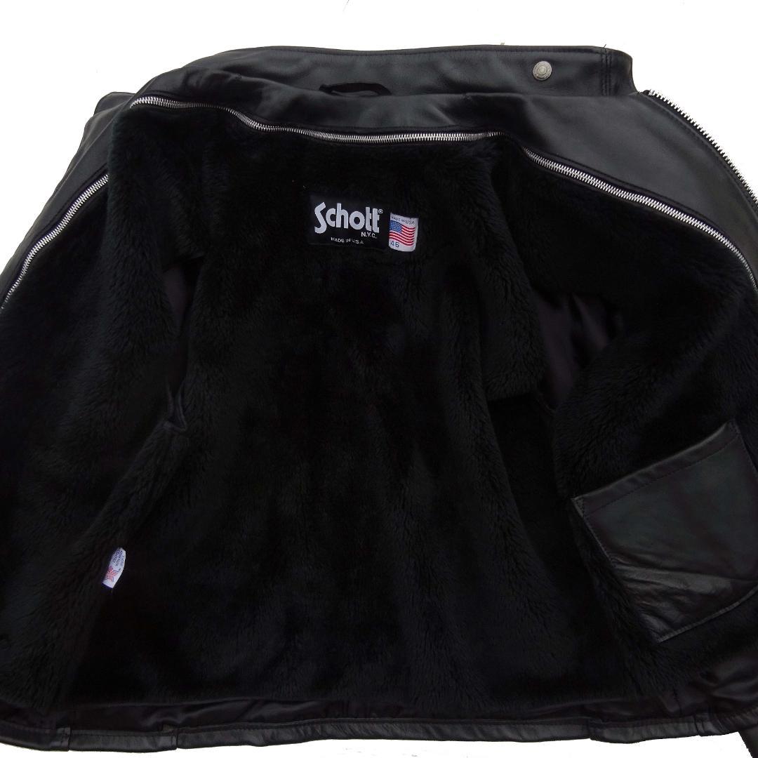 46 美品良品 ショット 641 シングル ライダース レザー ジャケット米国製