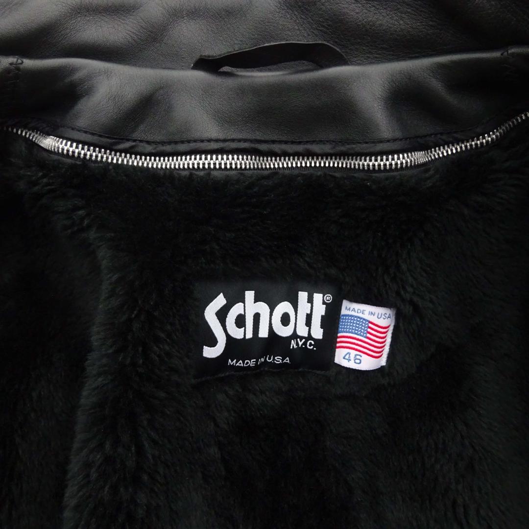 46 美品良品 ショット 641 シングル ライダース レザー ジャケット米国製