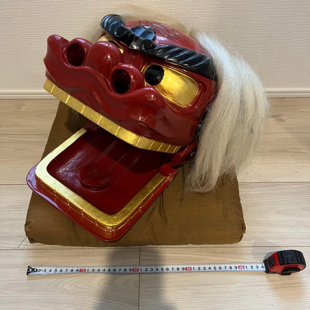 獅子舞　獅子頭　お正月　木彫　魔除け　祭　置物　古美術　神楽 木製 木彫