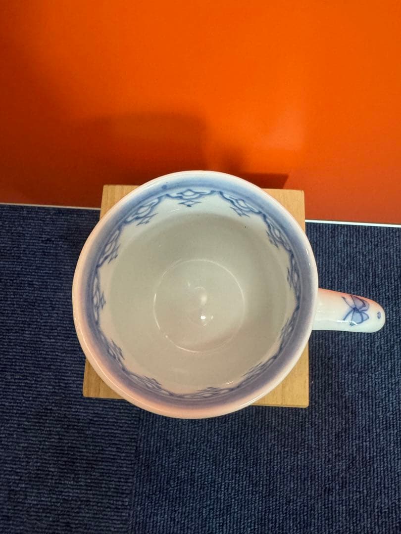 1976 三川内焼　玉泉作　唐子絵マグカップ　未使用