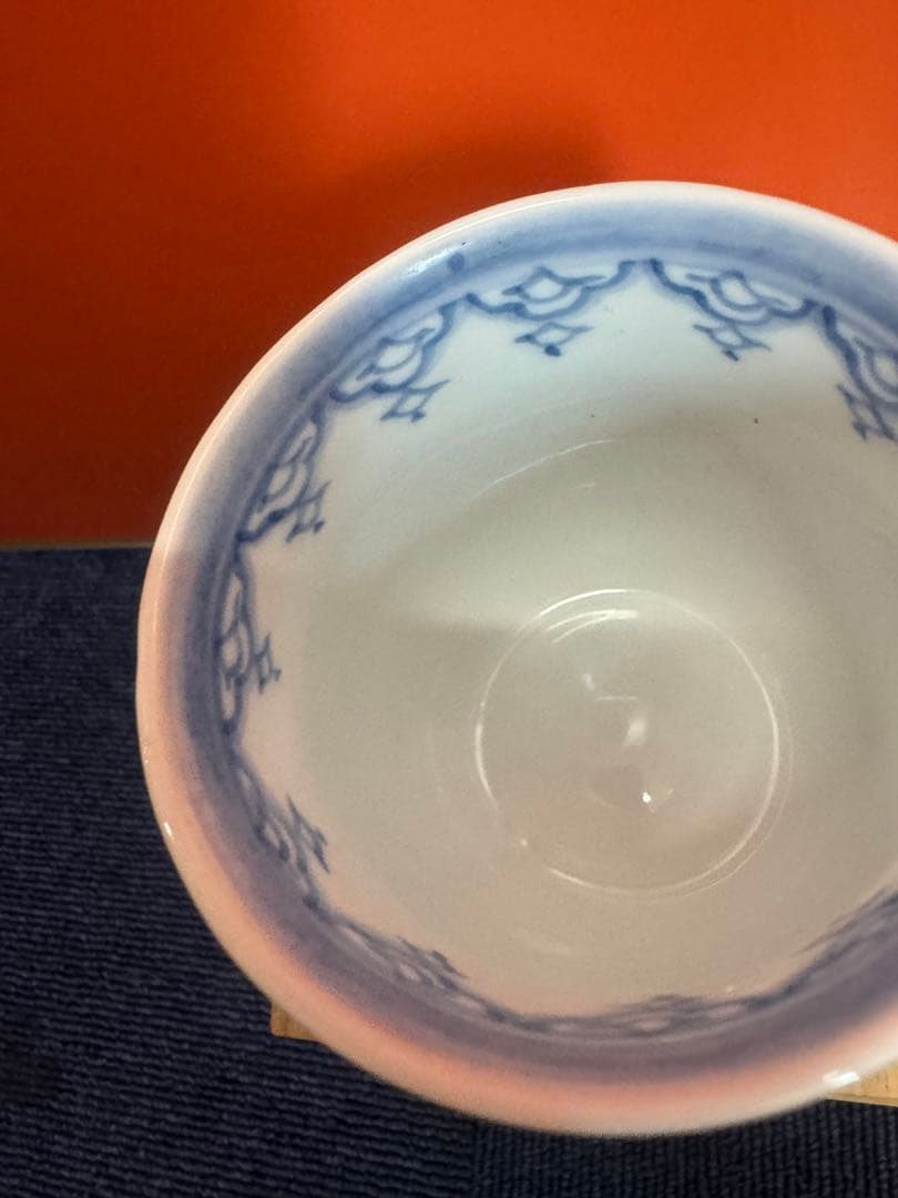 1976 三川内焼　玉泉作　唐子絵マグカップ　未使用