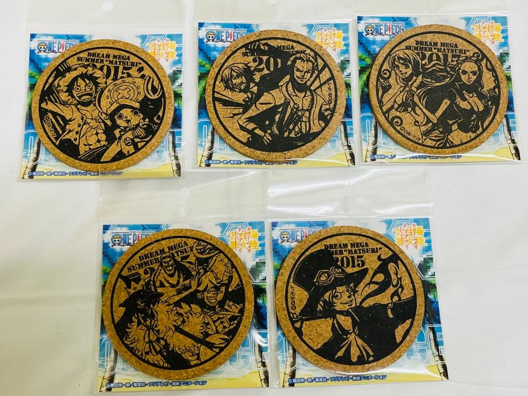 ワンピース 2015 お台場夢大陸 限定 コルクコースター ゾロ ロビン ナミ