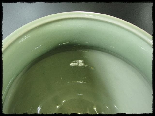 時代 青磁 目跡 水屋瓶 水屋壺 水甕 水瓶 茶道具 水屋道具 f307