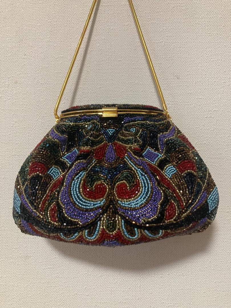 未使用　LUMY ルミーはしもと　ビーズ刺繍　ビーズバッグ　パーティーバッグ