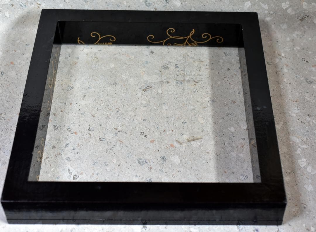 値下げ、塗師一斎作　松唐紋蒔絵炉縁【極上品】　囲炉裏/お茶道具