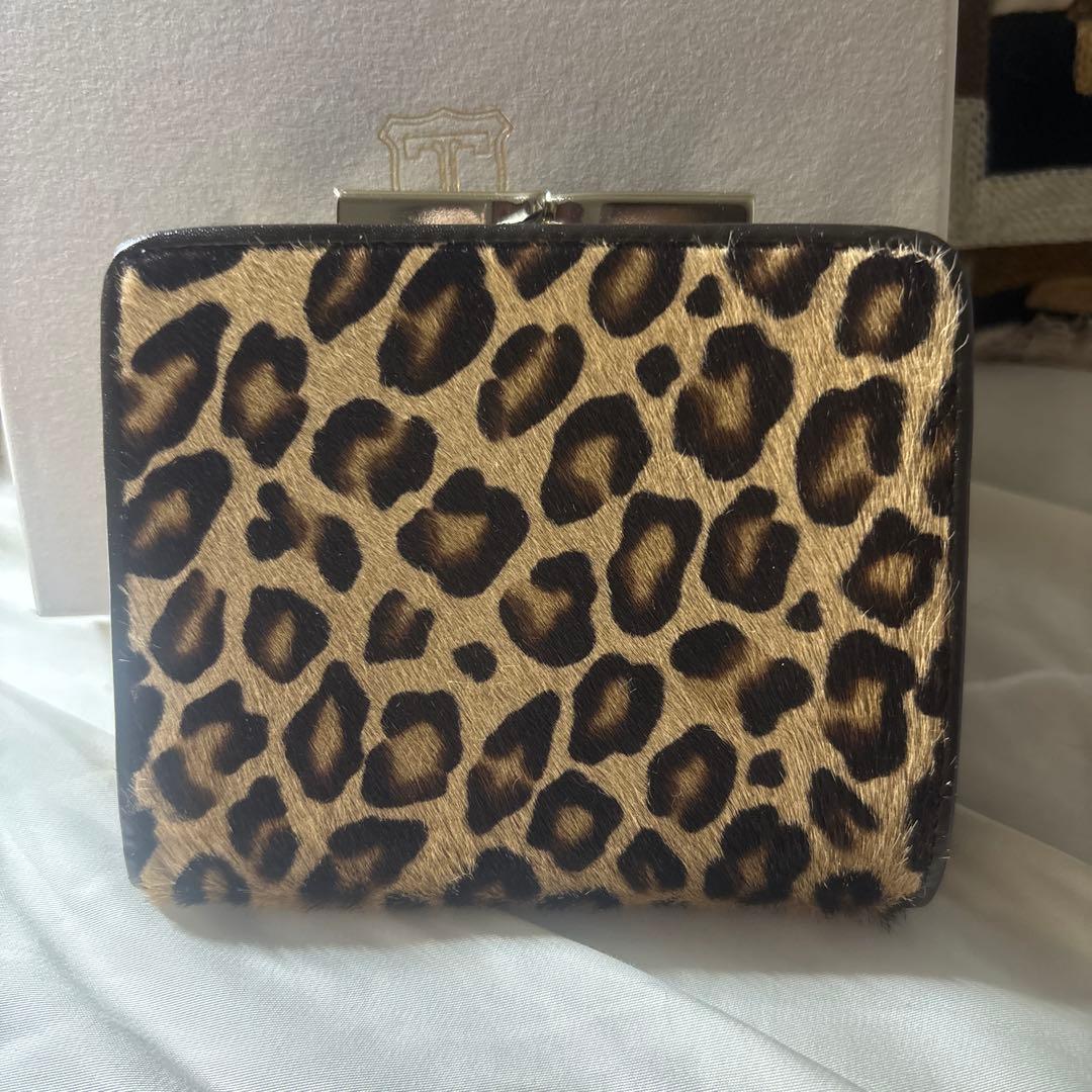 TOPKAPI 財布レオパードへアカウがま口2つ折り財布　新品 箱付き