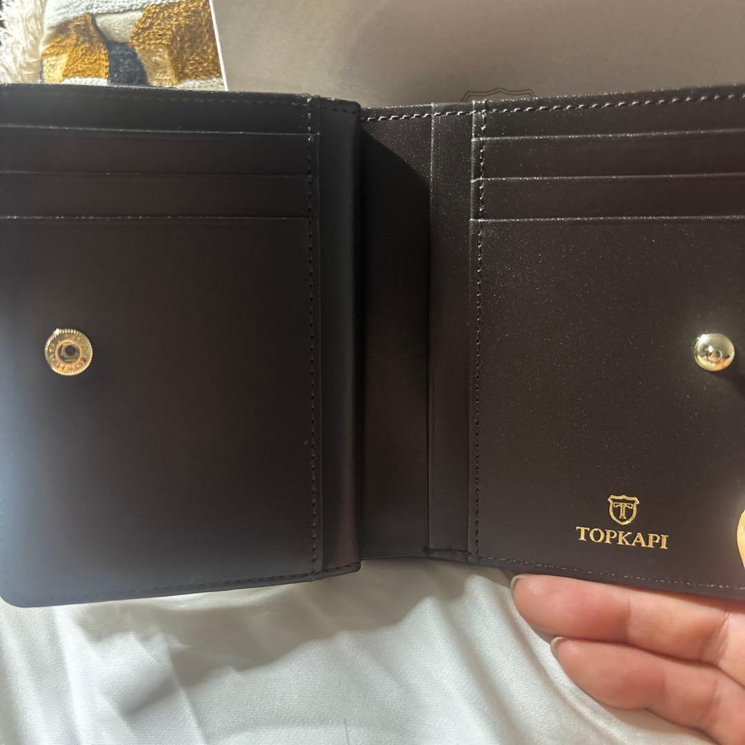 TOPKAPI 財布レオパードへアカウがま口2つ折り財布　新品 箱付き