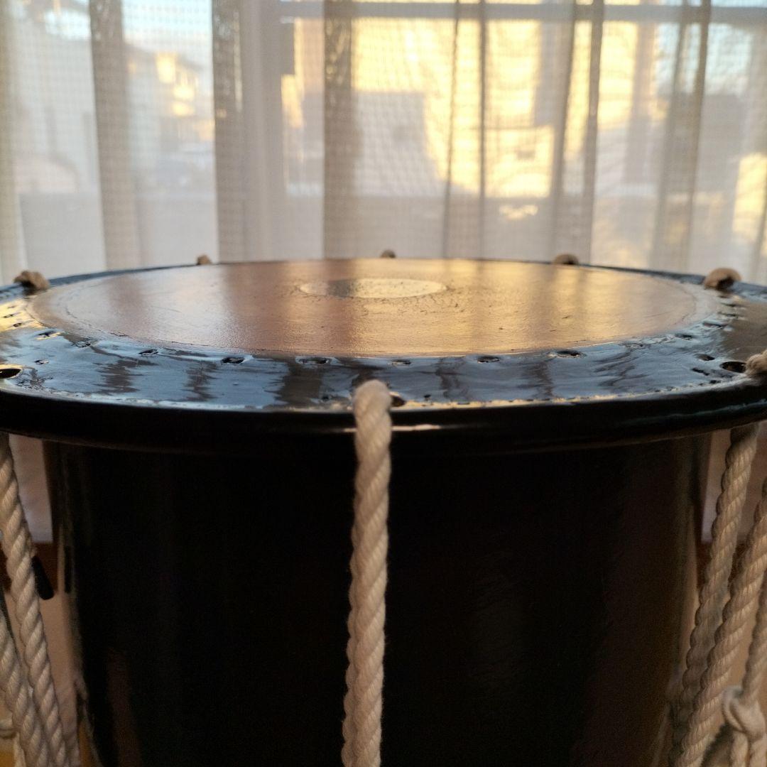 担ぎ太鼓　　和太鼓 　天然皮革　ストラップ付き　中古品⑬