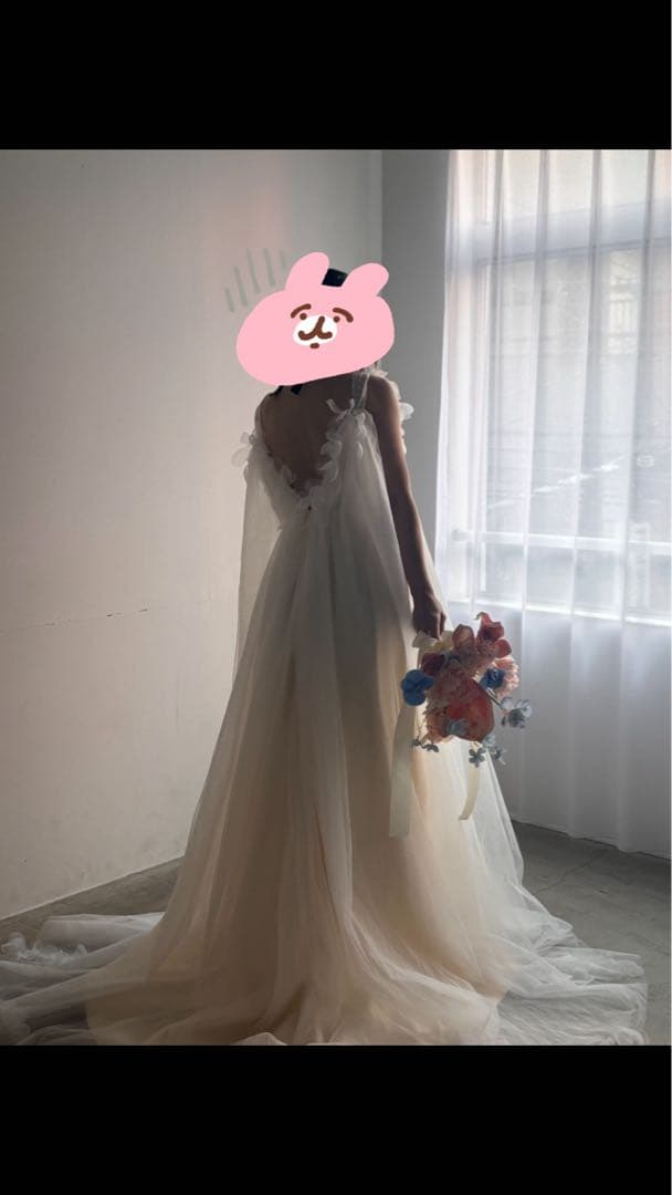 アイボリー チュール ウェディングドレス