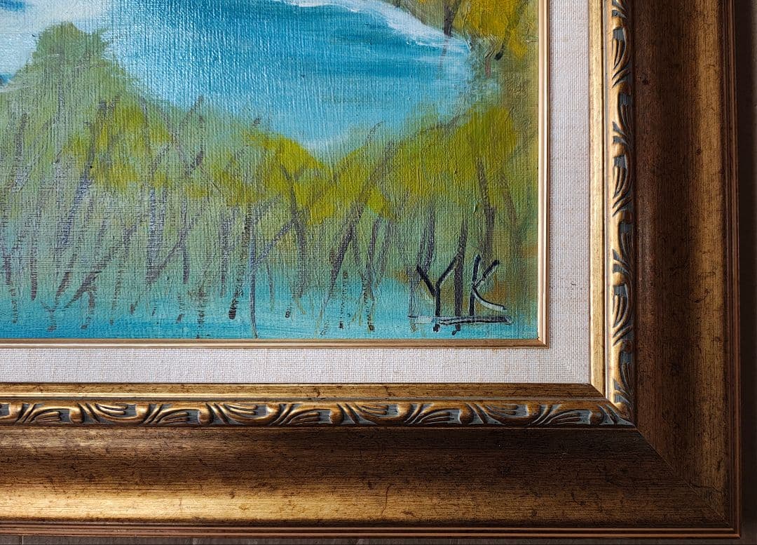 【送料込】F30号 大型 油彩額縁＆油彩画‹キャンバス›セット