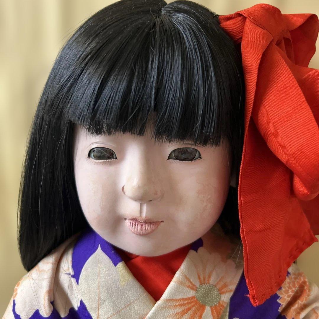 市松人形 戦前　約100年前　大型73センチ 優しいお顔の可愛い子