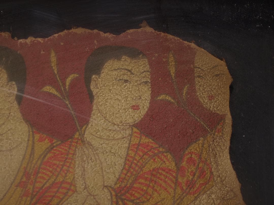 敦煌莫高窟壁画 彩絵　人物像 発掘品 AK1915A7-2