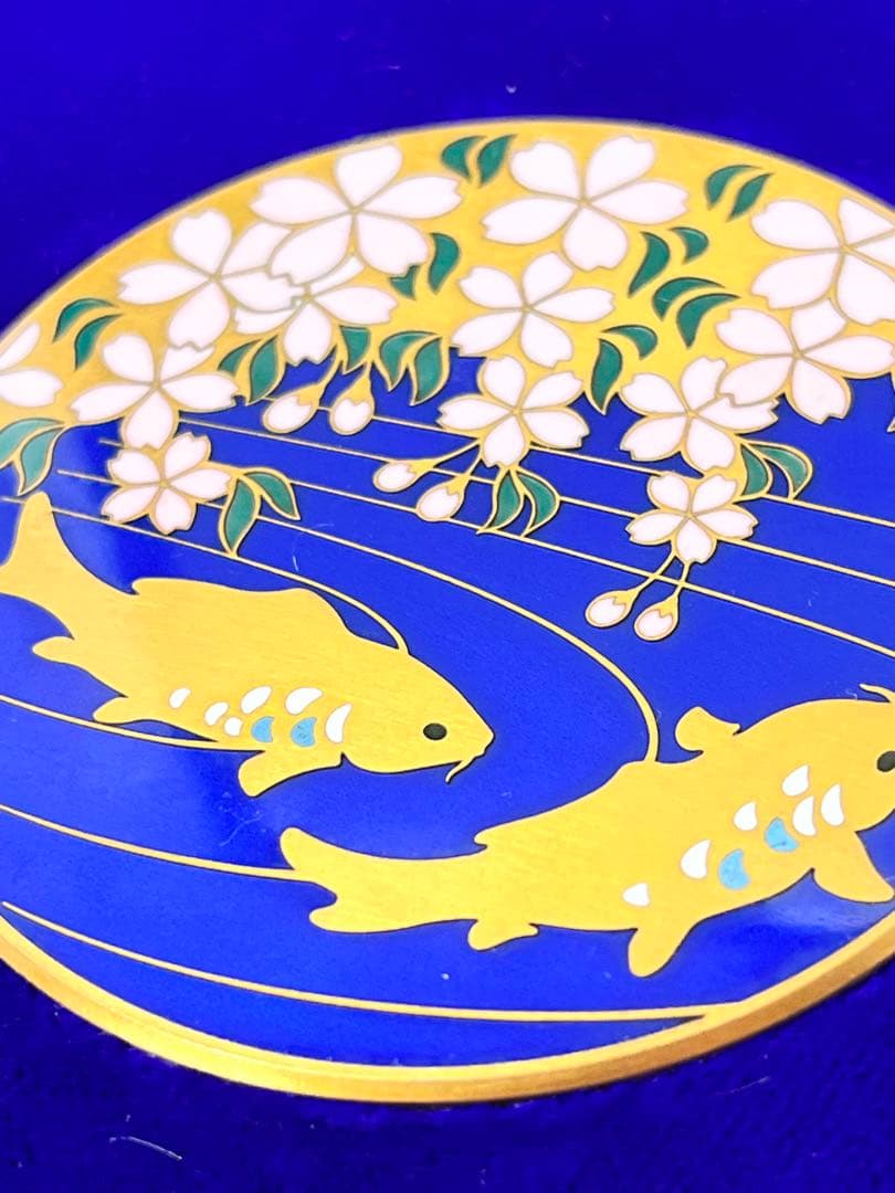 【レア品】造幣局 七宝入 桜と鯉 文鎮 ケース付き