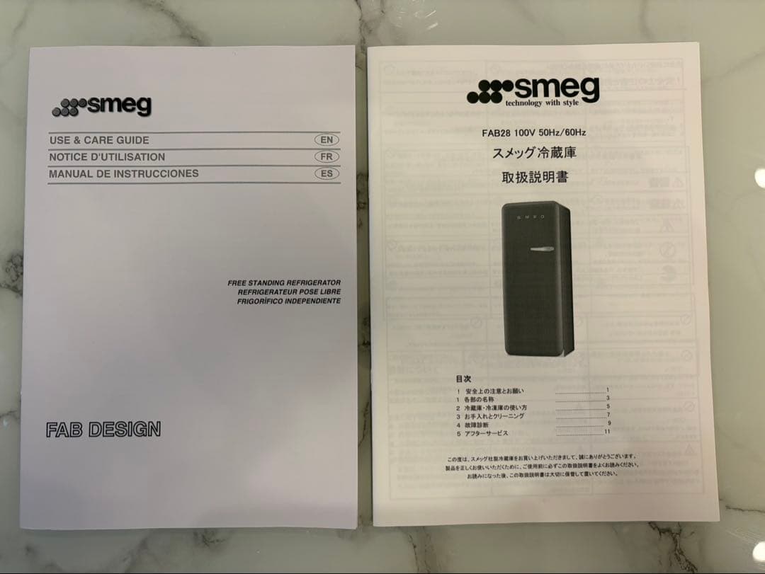 SMEG スメッグ ☆レトロ1ドア冷蔵庫 FAB28 イタリア製 ピンク☆右開き