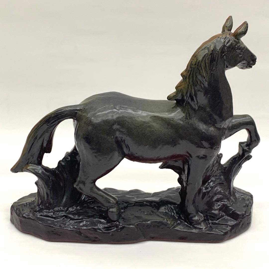 【干支置物　午14常滑焼　灰釉　壬午】共箱