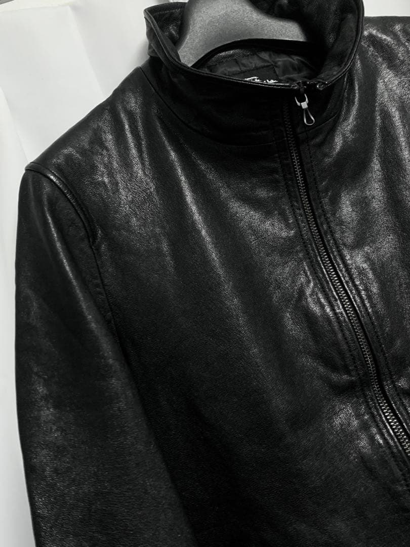 希少XL◎ NANO UNIVERSE ゴートレザー シングルライダース 中綿入