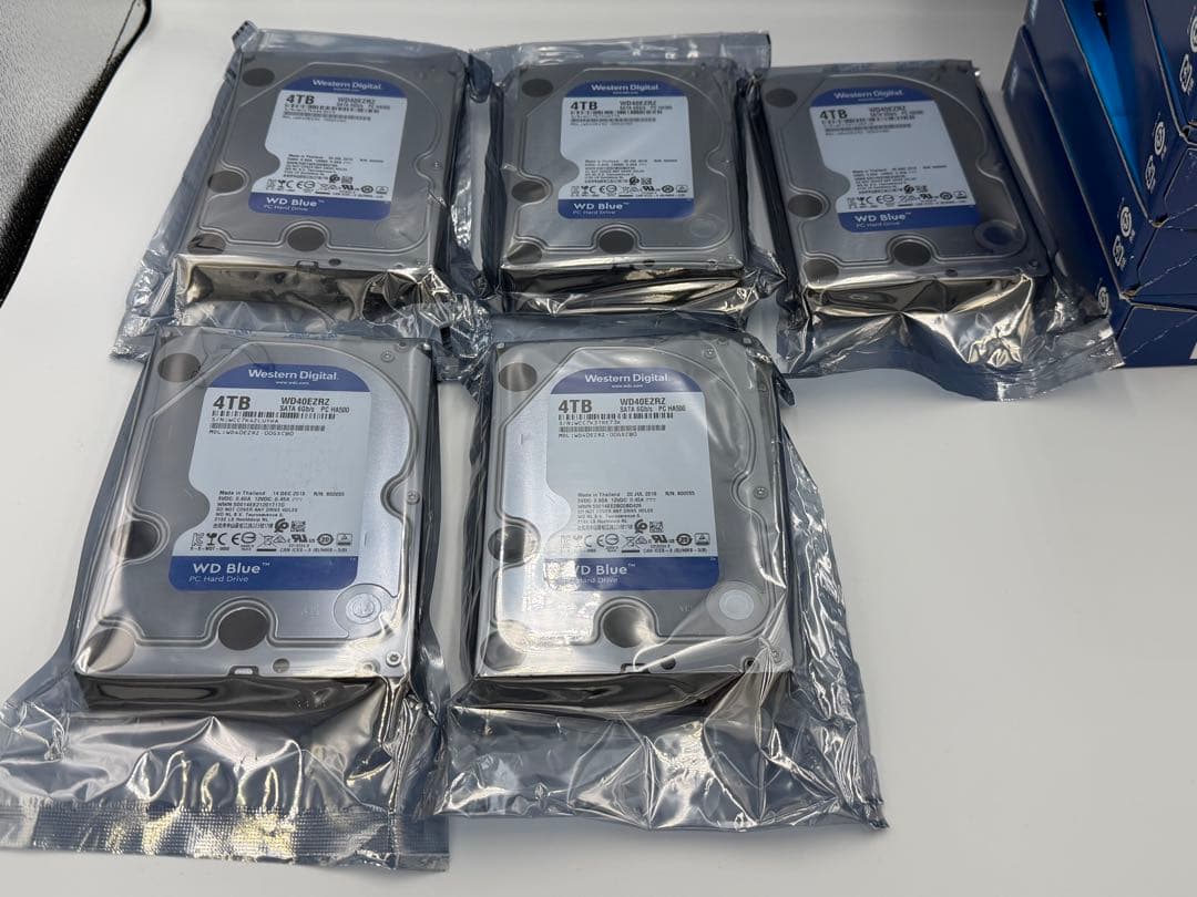 新品未使用 WD 4.0TB 5台 HDD CMR WD40EZRZ-RT2