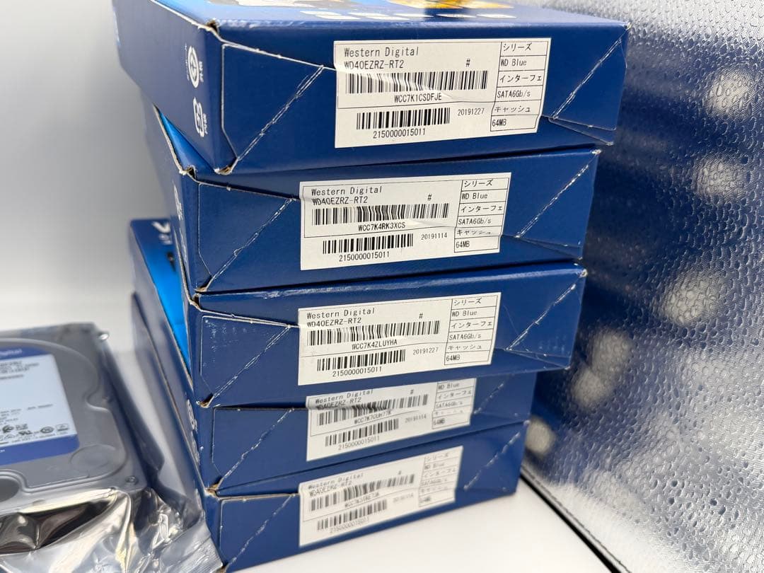 新品未使用 WD 4.0TB 5台 HDD CMR WD40EZRZ-RT2