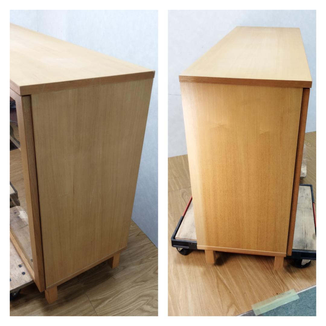 K♢116 無印良品 オーク材 キャビネット 大 ガラス扉