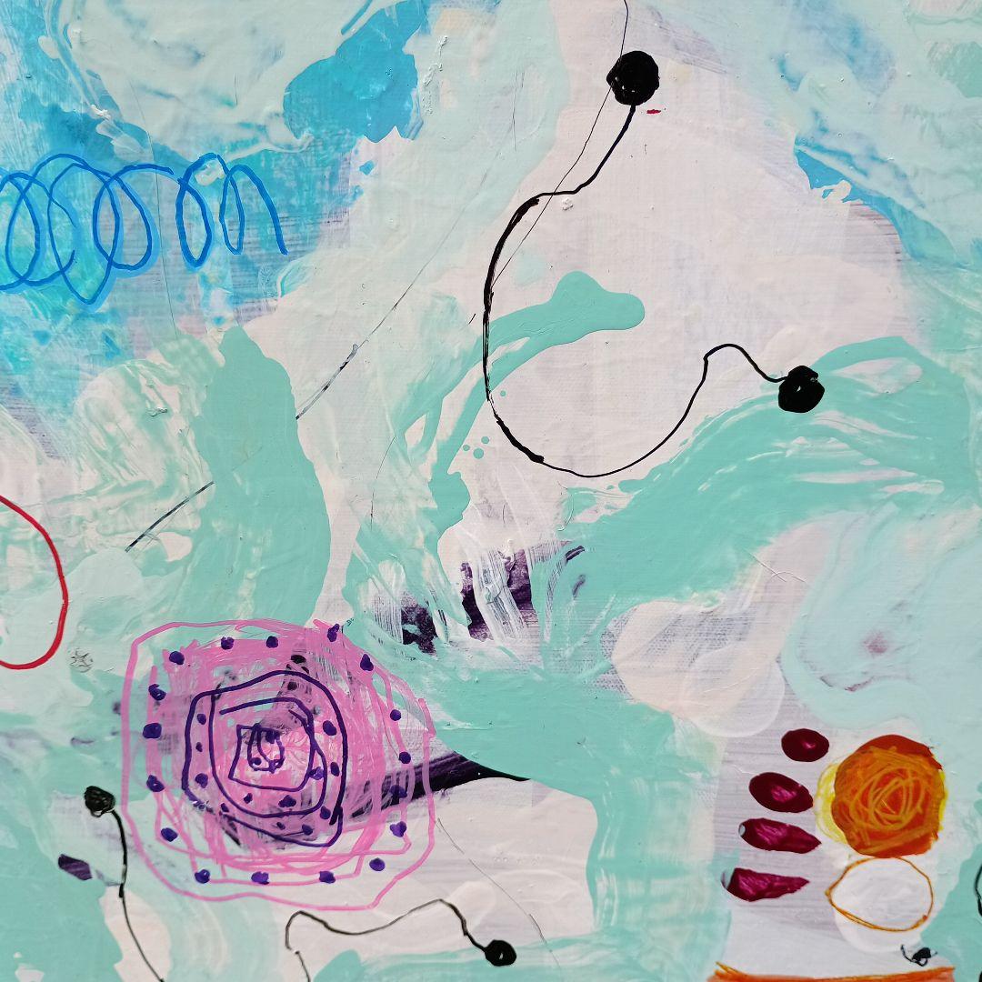 サラユカコ　榊原由香子　約20号アクリル　ティファニーブルーの誘惑