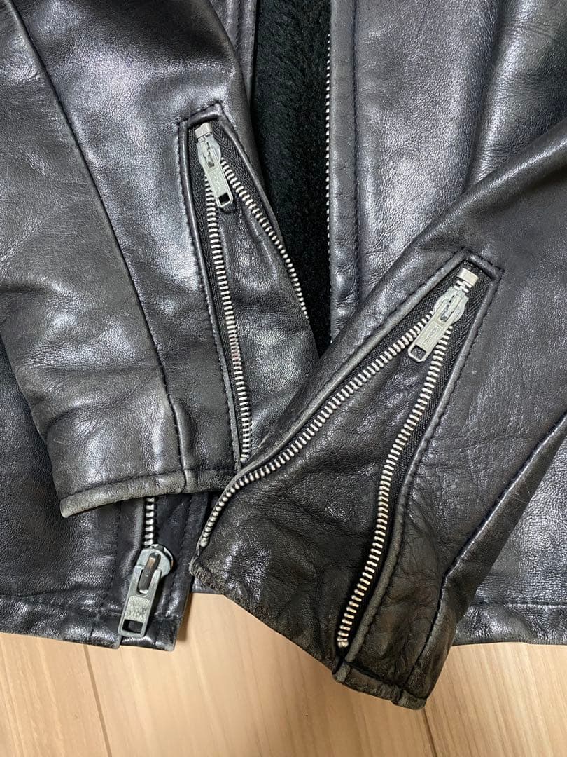 Schott ブラック シングルライダース 36