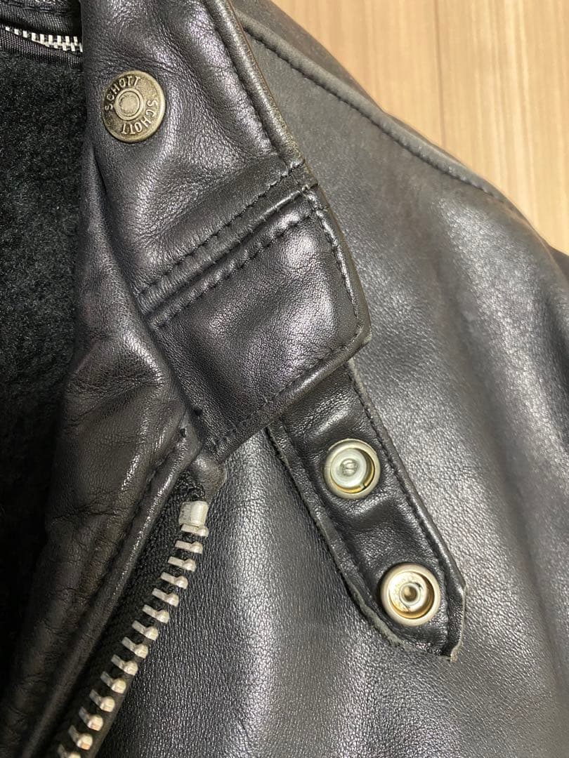 Schott ブラック シングルライダース 36