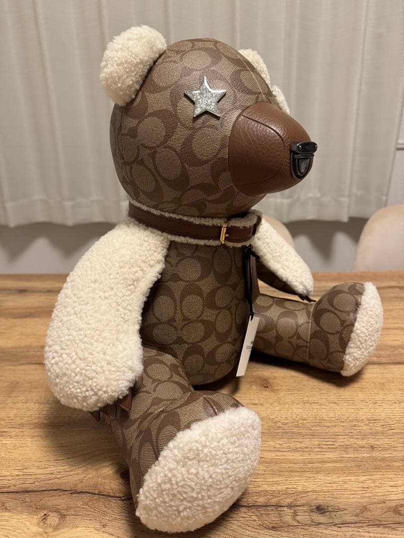 【未使用】希少品 COACH クマ レザー ぬいぐるみ 置物